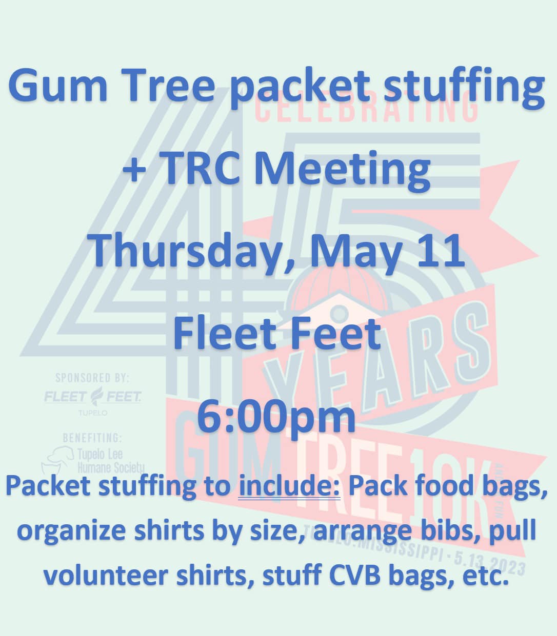 May 2023 TRC Member Meeting and Gum Tree Packet Stuffing